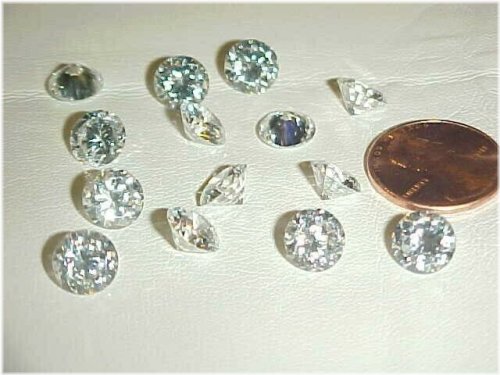 Vintage Round Rhinestone Gems with Genuine Cubic Zirconia