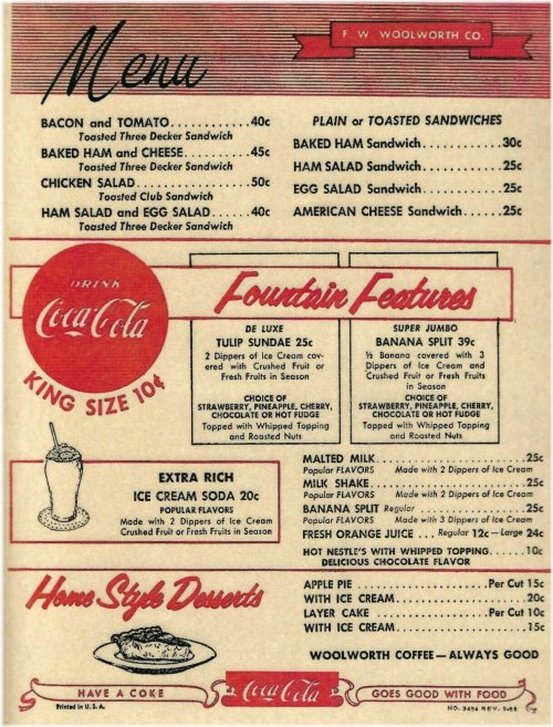 Woolworth's Timeless Eats Menu Compilation