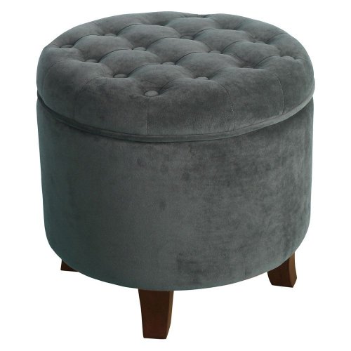 Button Tufted Storage Ottoman