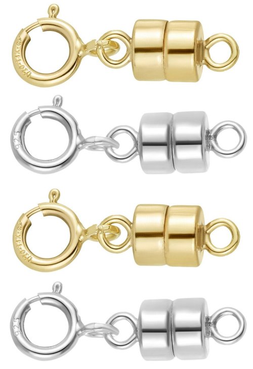 Magnetic Clasp Converter with Spring Ring in Gold and Silver