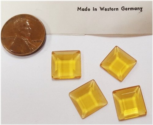 Golden Square Glass Cabochons