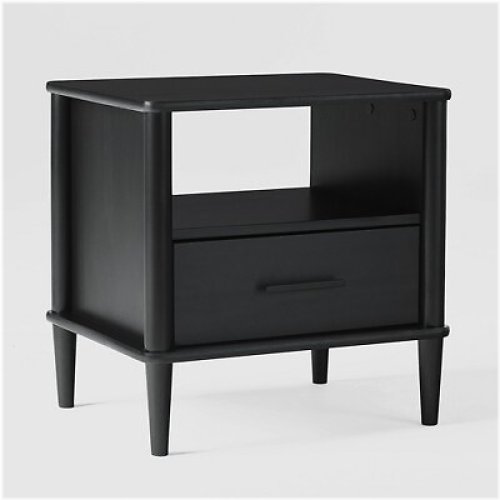 Spindle Leg Wood Storage Nightstand