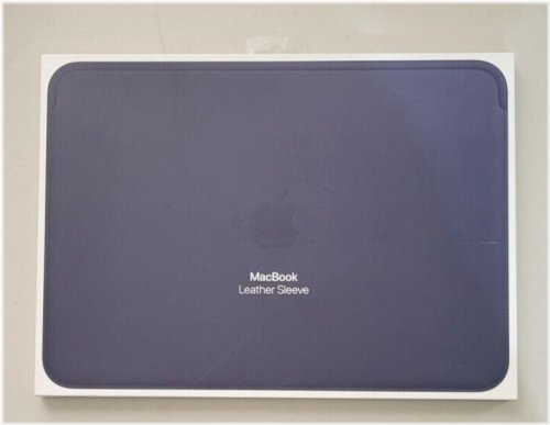 Blue Leather Sleeve for 12" MacBook