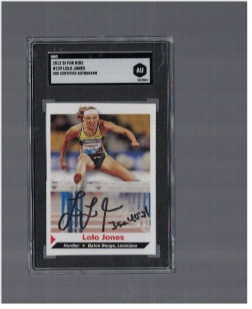 Autographed Lolo Jones 2012 Olympics SI For Kids Card - SGC Certified