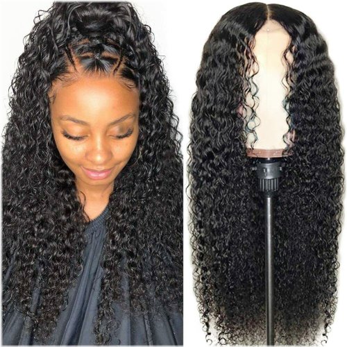 Curly Brazilian Human Hair Lace Front Wig - Long and Natural