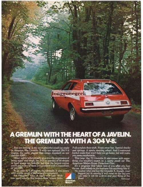 Vintage AMC Gremlin X Print Ad