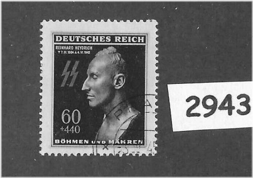 Historical Third Reich Stamp - Reinhard Heydrich, 1943