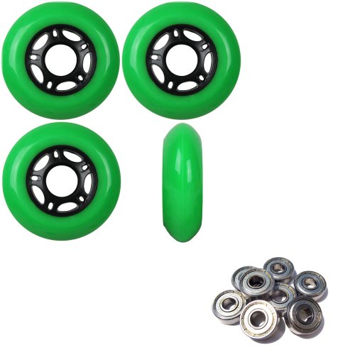 Green Glide Wheels with Abec 5 Bearings (4 Pack)