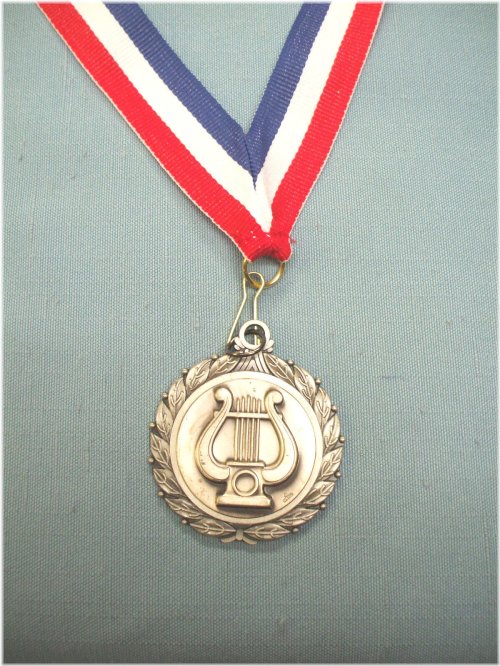 Silver Patriot Lyre with Neck Drape Set