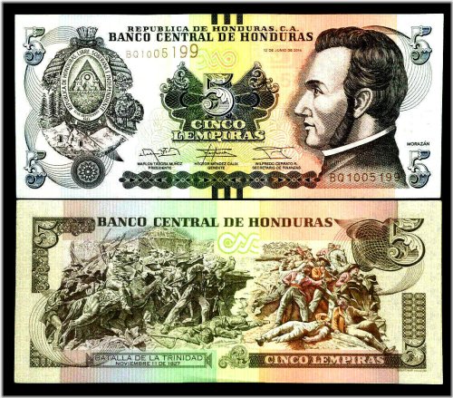 Honduras 5 Lempiras 2014 Banknote