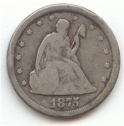 1875-S Decent VG Twenty Cent Piece