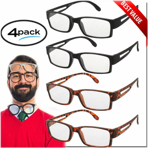 SquareFrame Readers Pack for Men and Women - Classic Style