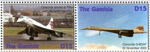 Gambia Concorde Final Flight Stamps Collection