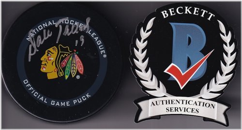 Chicago Blackhawks Game Model Puck Signed by Dale Tallon