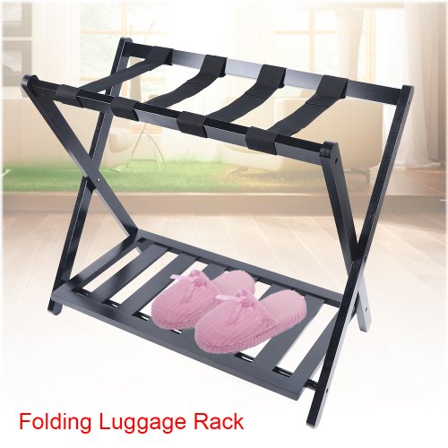 Bamboo Foldable Luggage Rack