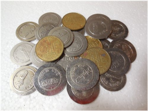 Ryco Car Wash Tokens Set of 24 with Assorted Varieties