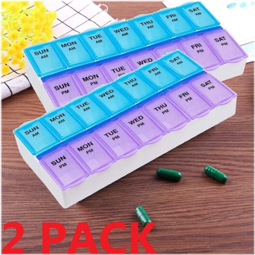 Twice-a-Day Weekly Medication Organizer Set