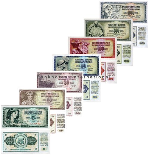 Yugoslavian Dinara Banknote Collection