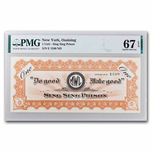 Sing Sing Prison Commemorative Banknote - Gem Uncirculated 67 EPQ PMG