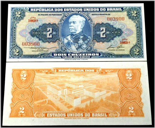 Brazilian 2 Cruzados 1954 - 1958 Banknote Collection