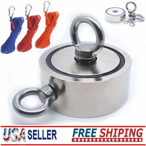 Neodymium Fishing Magnet Kit with Strong 1300 LBS Pull Force and Accessories