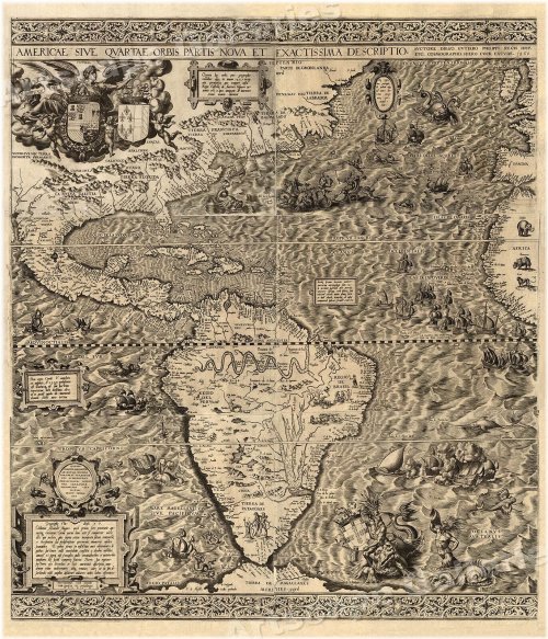 1562 Historic Exploration Map - The New World