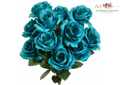 Rose Bouquet - 12 Lifelike Artificial Flowers for Stunning Centerpieces and Decor