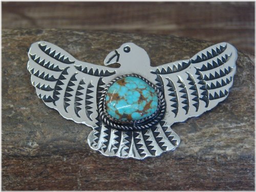 Turquoise Eagle Spirit Pin