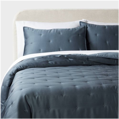 Luxe Lyocell Dark Teal Blue Comforter Set