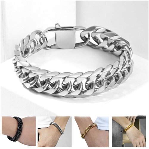 Stainless Steel Link Bracelet for Men