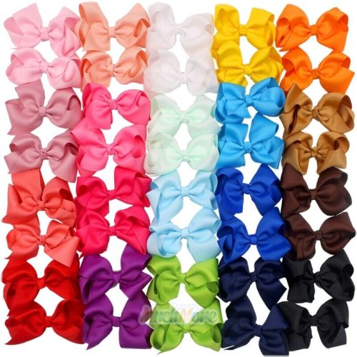 Sweetheart Bows: 40 Pairs of Colorful Hair Clips for Girls and Toddlers