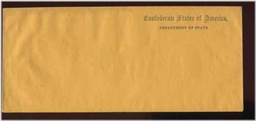 Confederate States Department of State Semi Official Imprint Unused Cover 933d