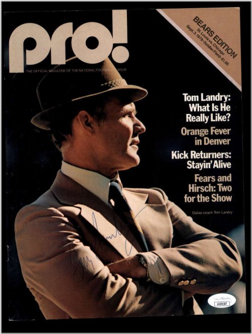 Legendary Cowboys Coach Signed Vintage Magazine Cover