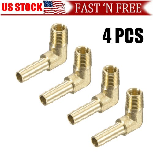 Brass Elbow Hose Barb Adapter Set