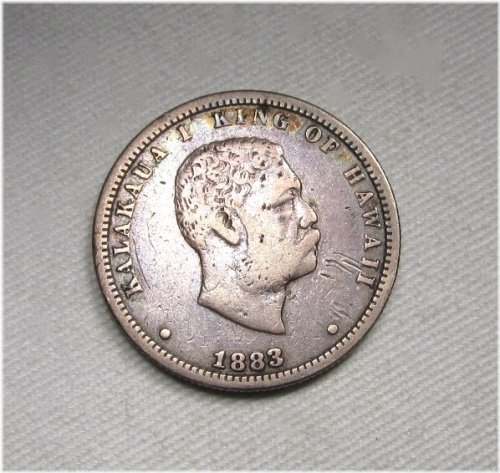 Hawaiian Silver Quarter - 1883 VF Details