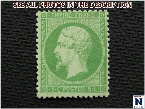 Green Empire Stamp - France 1862 - MLH