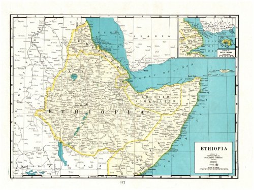 Vintage Ethiopia Atlas Map - 1947 Edition (Map #8645)