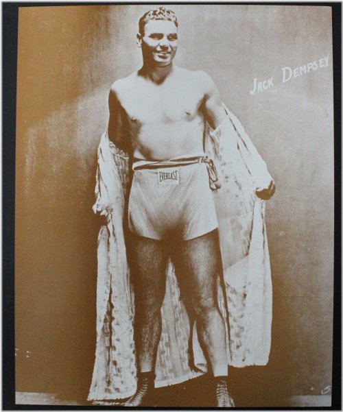 Sepia Tone Jack Dempsey Boxing Poster