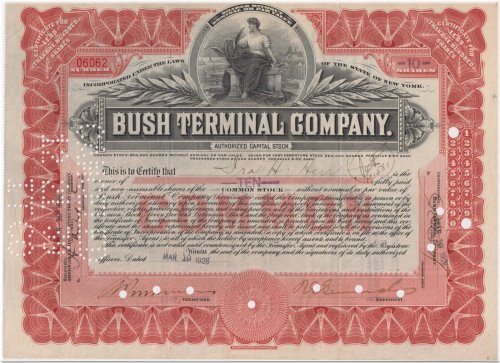 Brooklyn Barge Railroad Red Stock Certificate