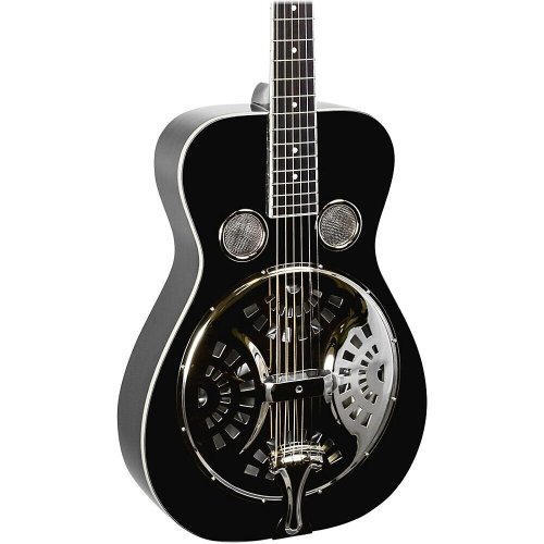 Maxwell Black Round Neck Resonator Guitar by Recording King