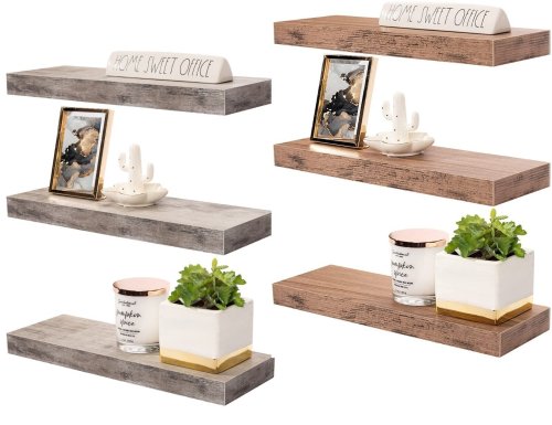 Farmhouse Floating Wall Shelves - Set of 3