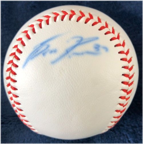 Twins Autographed OLB3 Baseball by Ben Revere