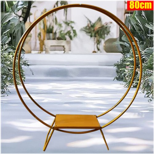 Golden Hoop Floral Cake Stand