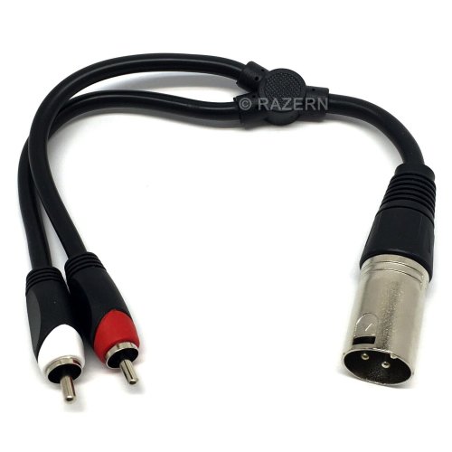 Stereo Mic XLR to RCA Y Adapter Cable