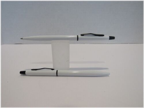 Terzetti Slim Click Ballpoint Pen Set - White/Black Trim