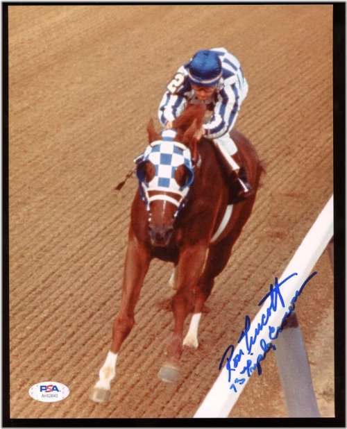 Triple Crown Champion Autographed Photo by Ron Turcotte with PSA/DNA COA