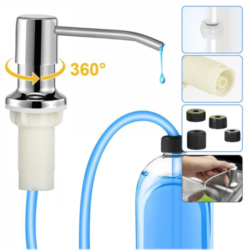 Stainless Steel 360° Soap Dispenser for Kitchen and Bathroom