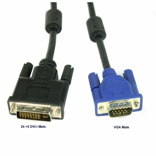 DVI to VGA Cable Adapter, 5 Feet, Dual Link, Male to Male, Black