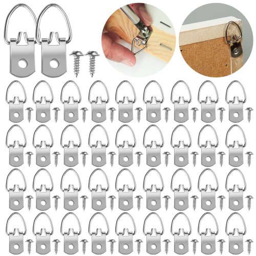 PicturePerfect Hanging Kit: Metal D Rings & Screws for Home Art Framing