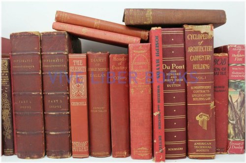 Crimson Chronicles: A Collection of Vintage Rare Hardcover Books in Shades of Red